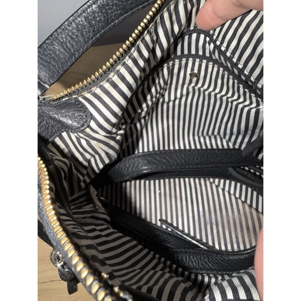 Kate Spade Michaela Chester Street Shoulder Bag Black Pebbled Leather Tassel M